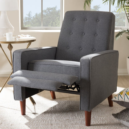 Fauteuil inclinable en tissu du milieu du siècle par Baxton Studio