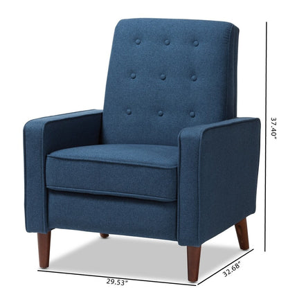 Fauteuil inclinable en tissu du milieu du siècle par Baxton Studio