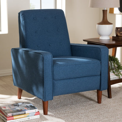 Fauteuil inclinable en tissu du milieu du siècle par Baxton Studio