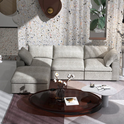 Canapé modulaire sectionnel minimaliste moderne rembourré en duvet, canapé nuage.