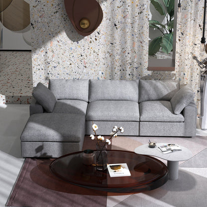 Canapé modulaire sectionnel minimaliste moderne rembourré en duvet, canapé nuage.