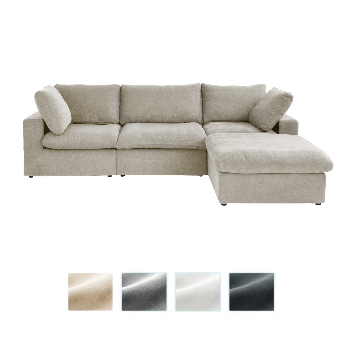 Canapé modulaire sectionnel minimaliste moderne rembourré en duvet, canapé nuage.