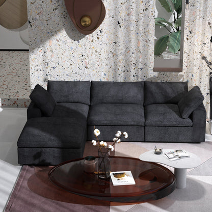 Canapé modulaire sectionnel minimaliste moderne rembourré en duvet, canapé nuage.