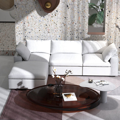 Canapé modulaire sectionnel minimaliste moderne rembourré en duvet, canapé nuage.