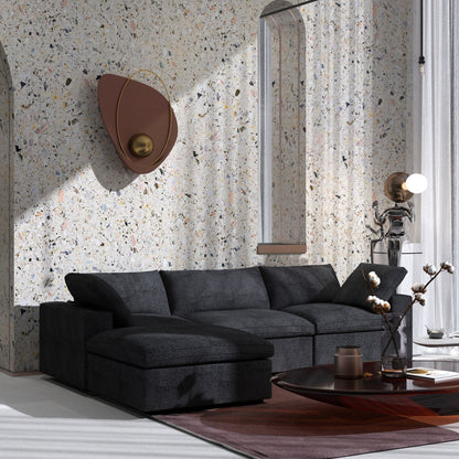 Canapé modulaire sectionnel minimaliste moderne rembourré en duvet, canapé nuage.