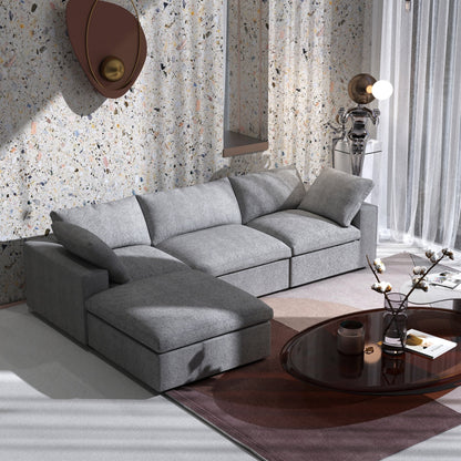 Canapé modulaire sectionnel minimaliste moderne rembourré en duvet, canapé nuage.