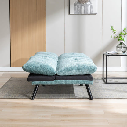 Canapé-lit futon convertible en chenille vert menthe