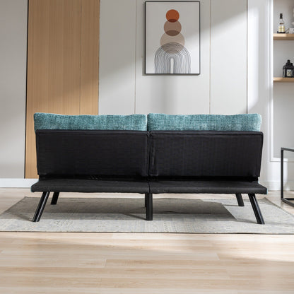 Canapé-lit futon convertible en chenille vert menthe