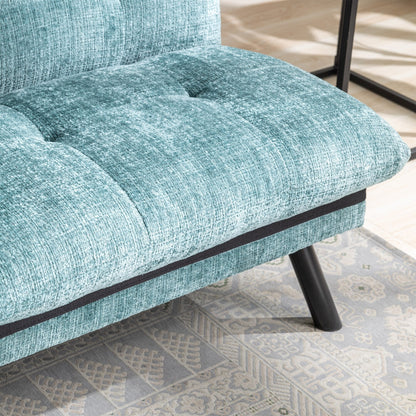 Canapé-lit futon convertible en chenille vert menthe