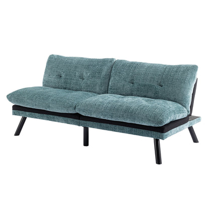 Canapé-lit futon convertible en chenille vert menthe