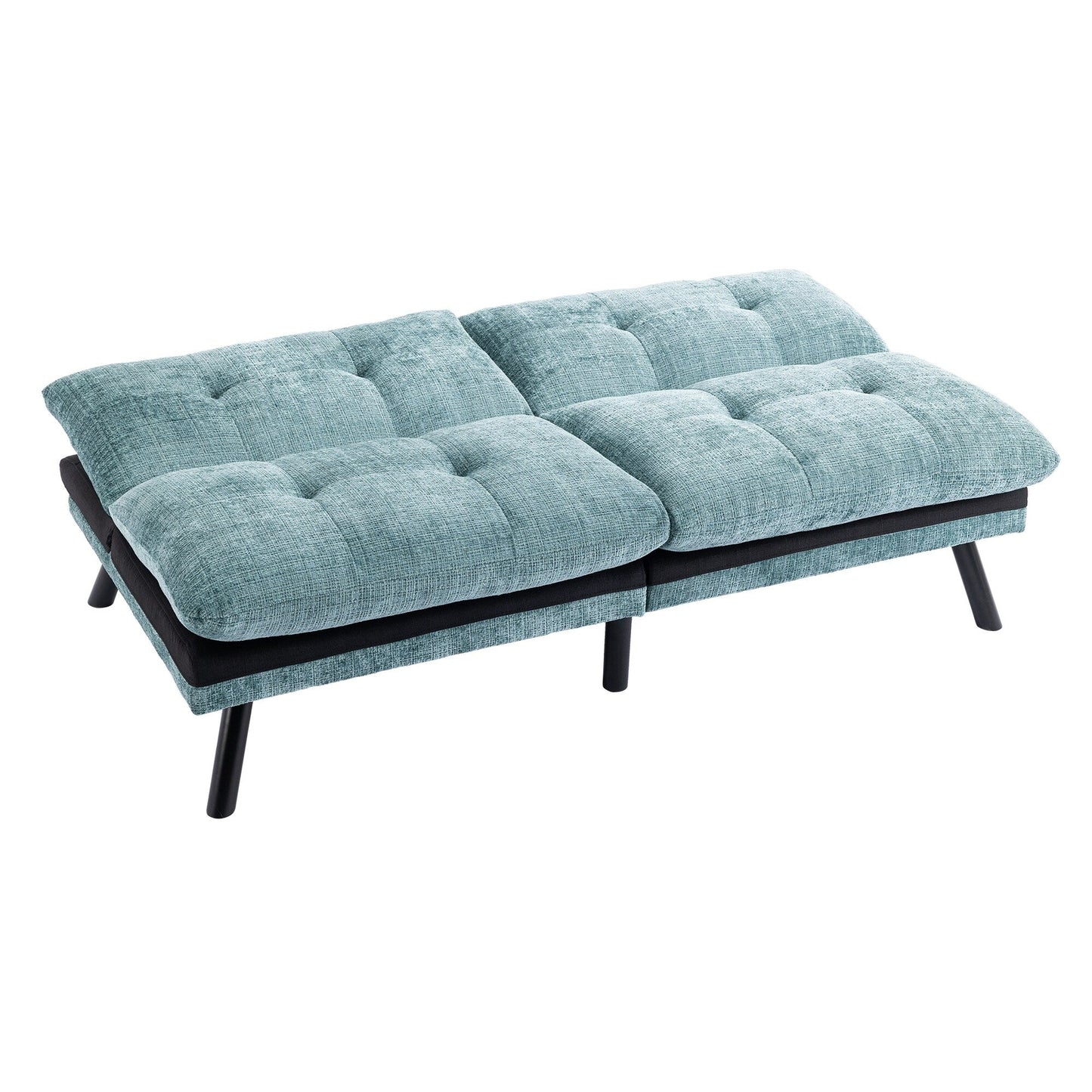Canapé-lit futon convertible en chenille vert menthe