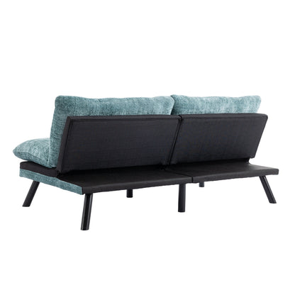 Canapé-lit futon convertible en chenille vert menthe