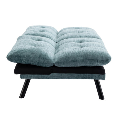 Canapé-lit futon convertible en chenille vert menthe