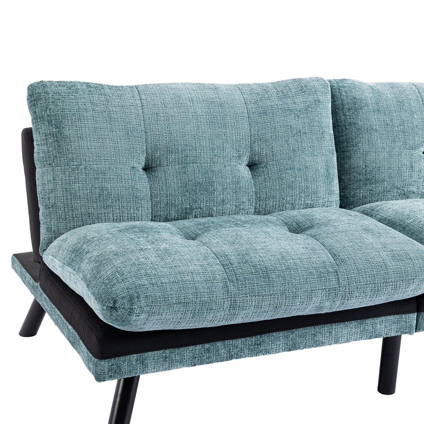 Canapé-lit futon convertible en chenille vert menthe
