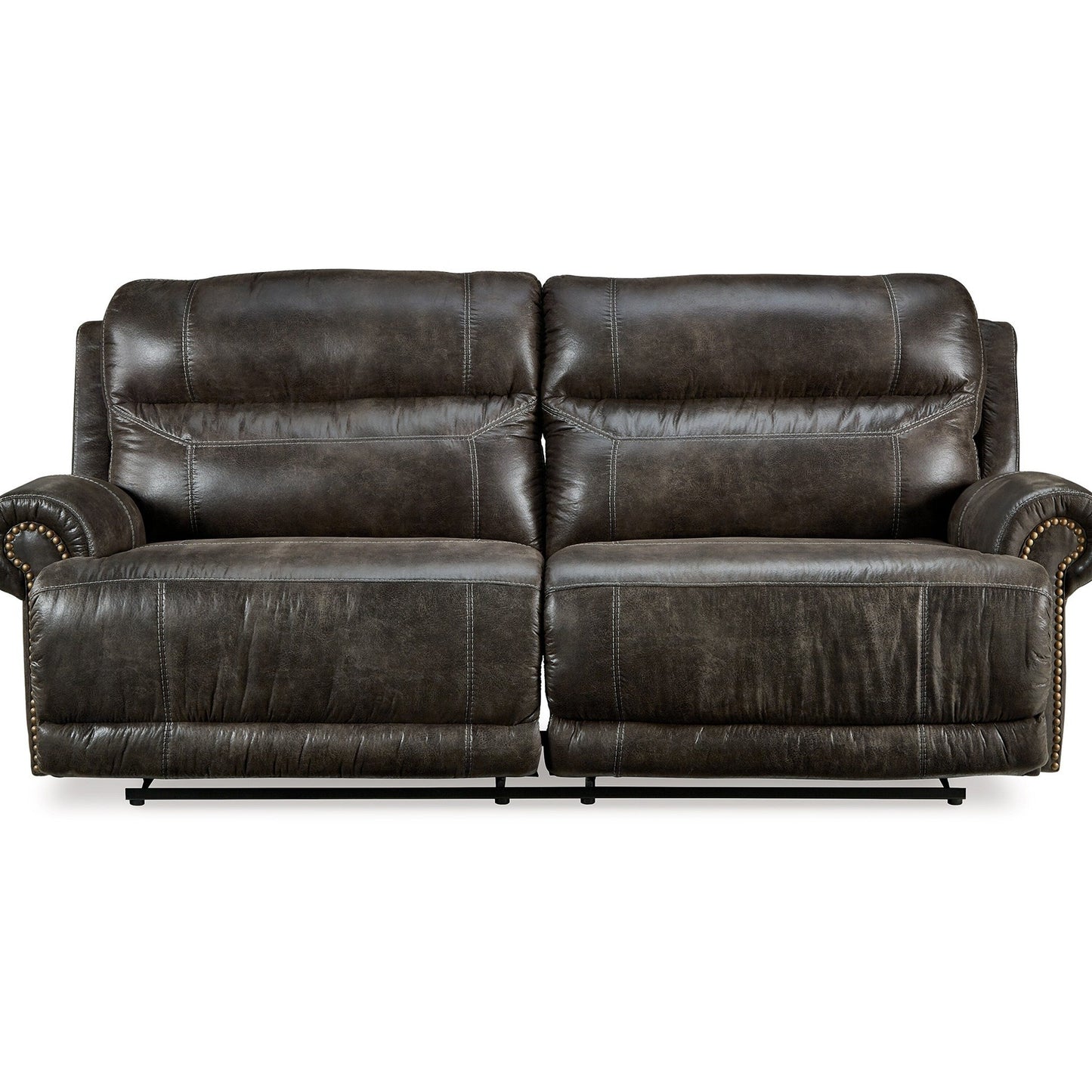 Canapé inclinable électrique Mitch, similicuir gris foncé, 90 pouces