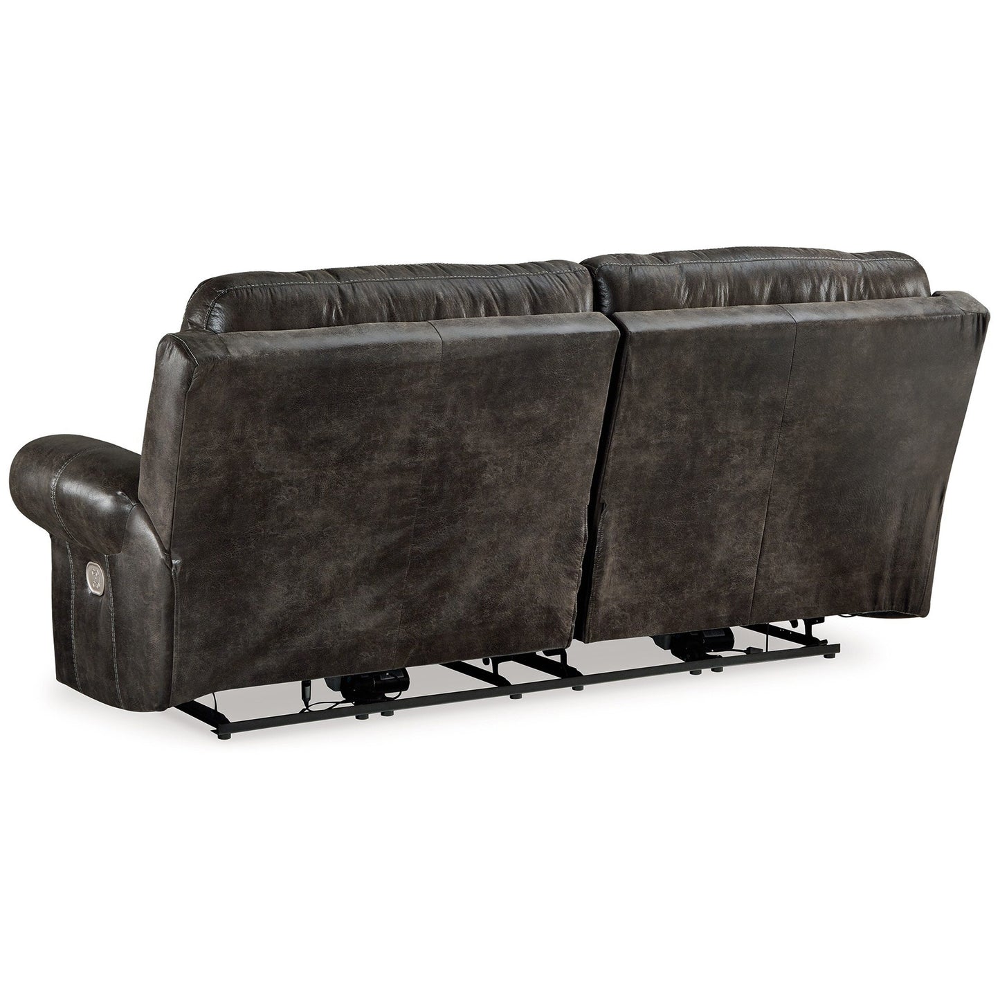 Canapé inclinable électrique Mitch, similicuir gris foncé, 90 pouces