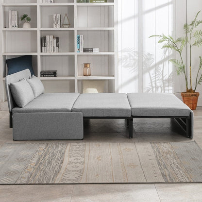 Canapé-lit convertible 2 en 1 Mixoy Linen, canapé-lit gigogne simple/queen avec matelas et coussins
