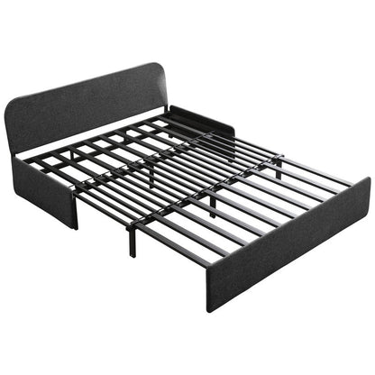 Canapé-lit convertible 2 en 1 Mixoy Linen, canapé-lit gigogne simple/queen avec matelas et coussins