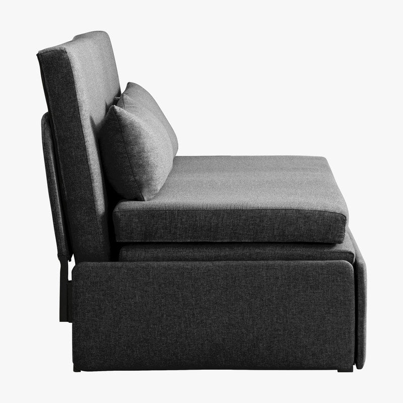 Canapé-lit convertible 2 en 1 Mixoy Linen, canapé-lit gigogne simple/queen avec matelas et coussins