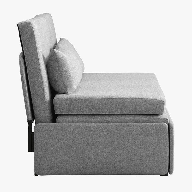 Canapé-lit convertible 2 en 1 Mixoy Linen, canapé-lit gigogne simple/queen avec matelas et coussins