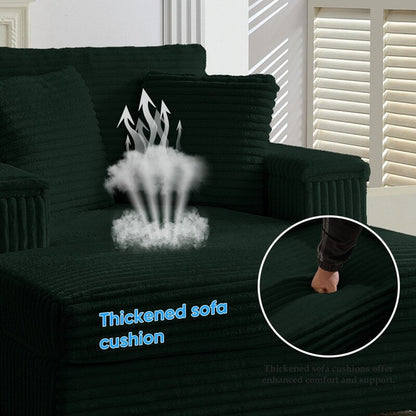 Chaise longue en velours côtelé Mixoy 42'' avec pouf de rangement et accoudoirs, fauteuil inclinable rembourré