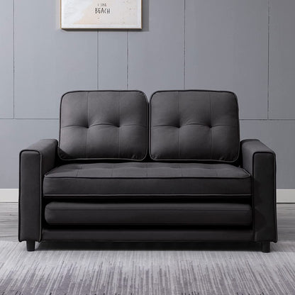 Canapé-lit gigogne 3 en 1 Mixoy moderne avec matelas pliable en trois parties