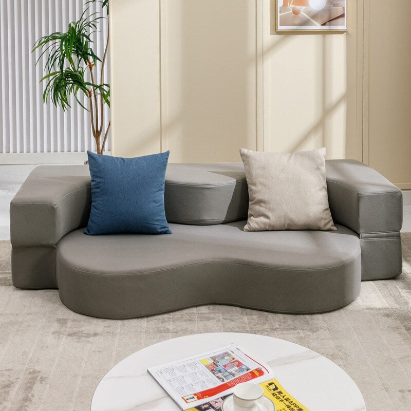 Canapé-lit futon convertible Mixoy, pliable, matelas pliant en mousse, tissu en tissu, canapé-lit de salon