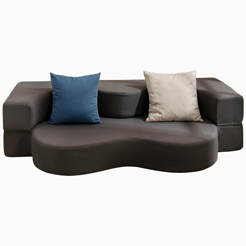 Canapé-lit futon convertible Mixoy, pliable, matelas pliant en mousse, tissu en tissu, canapé-lit de salon