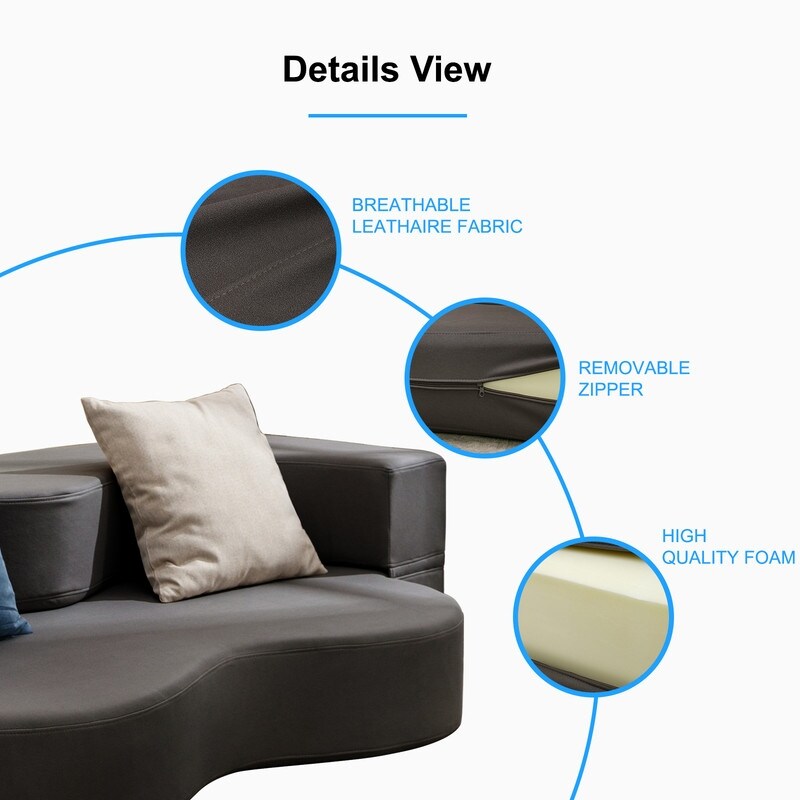 Canapé-lit futon convertible Mixoy, pliable, matelas pliant en mousse, tissu en tissu, canapé-lit de salon