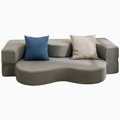 Canapé-lit futon convertible Mixoy, pliable, matelas pliant en mousse, tissu en tissu, canapé-lit de salon