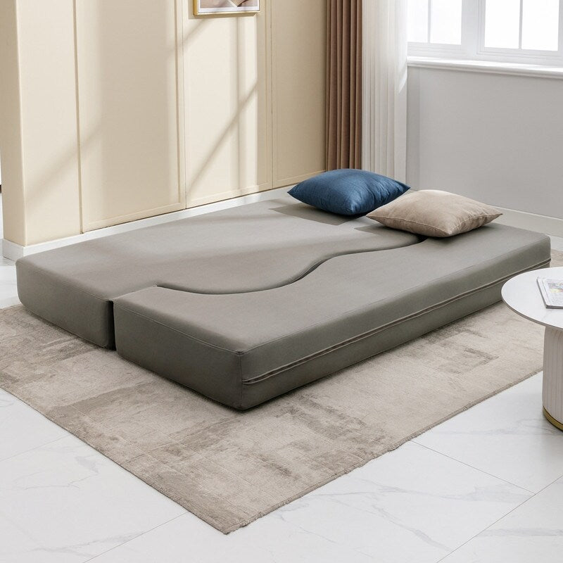 Canapé-lit futon convertible Mixoy, pliable, matelas pliant en mousse, tissu en tissu, canapé-lit de salon