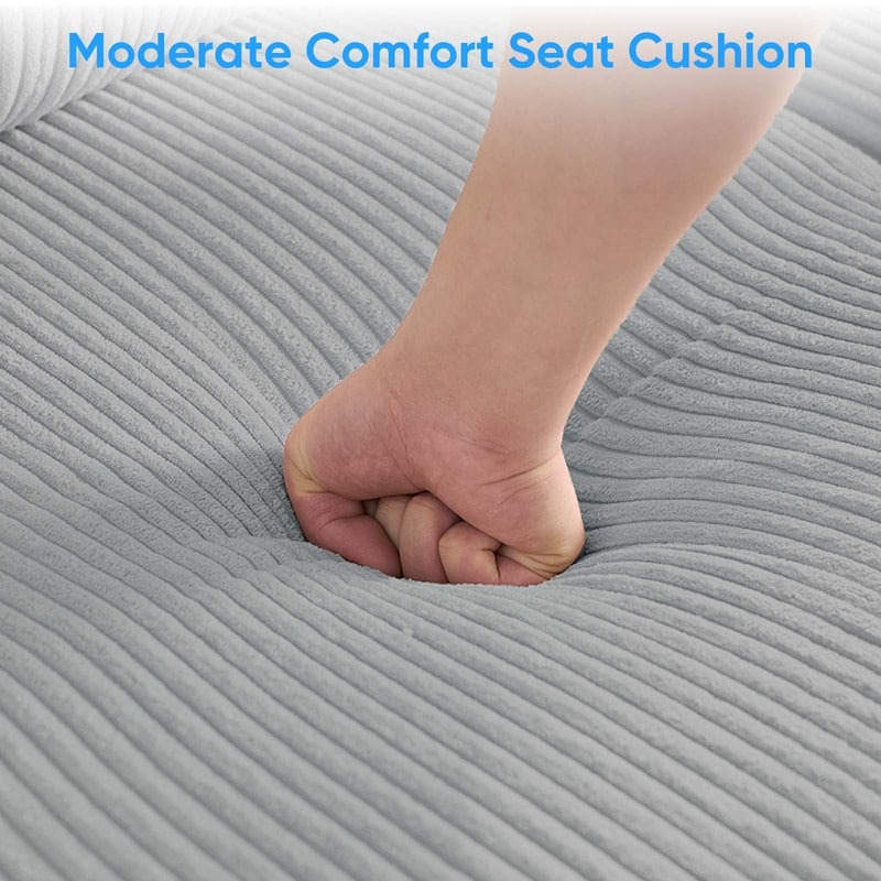 Canapé sectionnel convertible modulaire en U en velours côtelé Mixoy, canapé 4 places rembourré avec pouf amovible