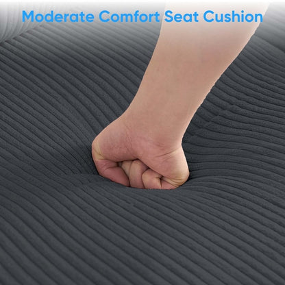 Canapé sectionnel convertible modulaire en U en velours côtelé Mixoy, canapé 4 places rembourré avec pouf amovible