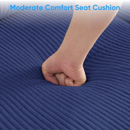 Canapé sectionnel convertible modulaire en U en velours côtelé Mixoy, canapé 4 places rembourré avec pouf amovible