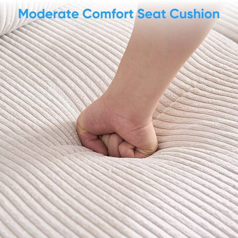 Canapé sectionnel convertible modulaire en U en velours côtelé Mixoy, canapé 4 places rembourré avec pouf amovible