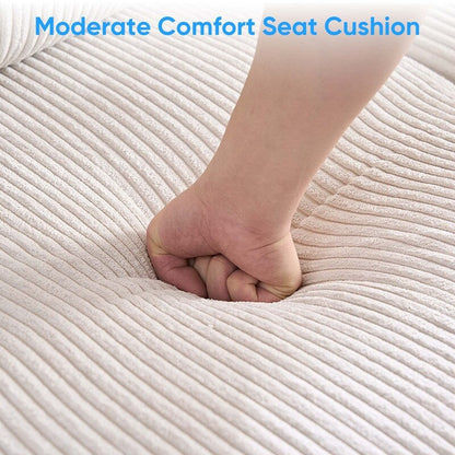 Canapé sectionnel convertible modulaire en U en velours côtelé Mixoy, canapé 4 places rembourré avec pouf amovible