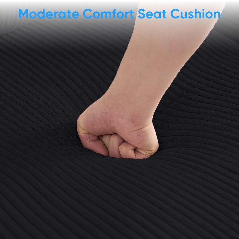 Canapé sectionnel convertible modulaire en U en velours côtelé Mixoy, canapé 4 places rembourré avec pouf amovible