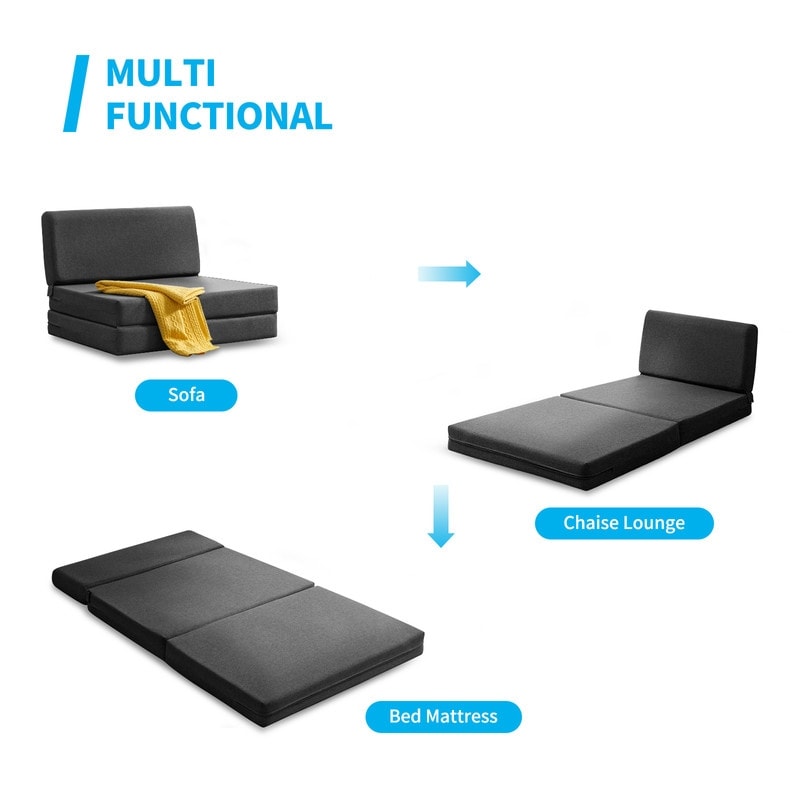 Canapé-lit pliant Mixoy, canapé-lit pliant, fauteuil-lit pour salon, matelas de sol convertible rembourré