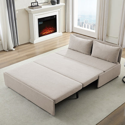 Canapé-lit Mixoy Full/Queen Size, canapé-lit convertible 2 en 1 en lin 1 place/causeuse avec coussins