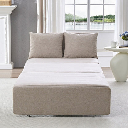 Canapé-lit Mixoy Full/Queen Size, canapé-lit convertible 2 en 1 en lin 1 place/causeuse avec coussins