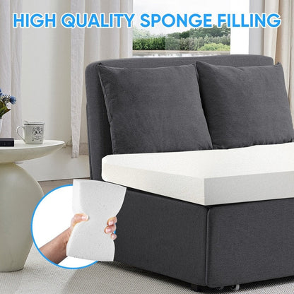 Canapé-lit Mixoy Full/Queen Size, canapé-lit convertible 2 en 1 en lin 1 place/causeuse avec coussins