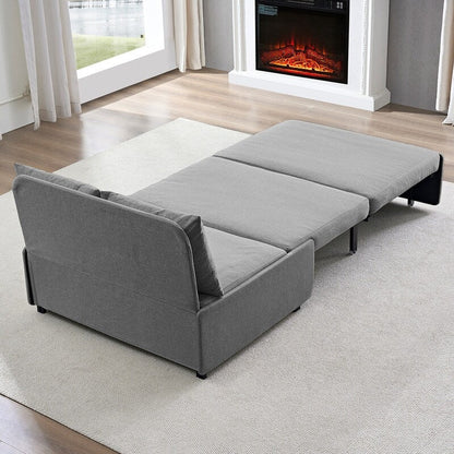 Canapé-lit Mixoy Full/Queen Size, canapé-lit convertible 2 en 1 en lin 1 place/causeuse avec coussins