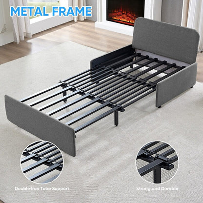 Canapé-lit Mixoy Full/Queen Size, canapé-lit convertible 2 en 1 en lin 1 place/causeuse avec coussins