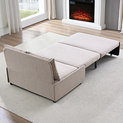 Canapé-lit Mixoy Full/Queen Size, canapé-lit convertible 2 en 1 en lin 1 place/causeuse avec coussins