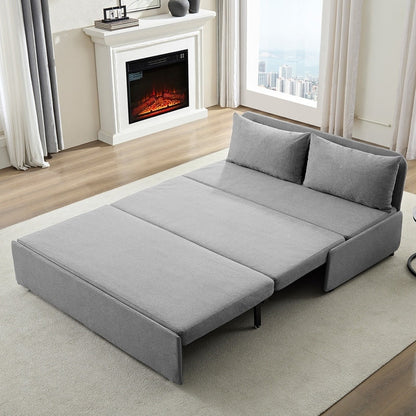 Canapé-lit Mixoy Full/Queen Size, canapé-lit convertible 2 en 1 en lin 1 place/causeuse avec coussins