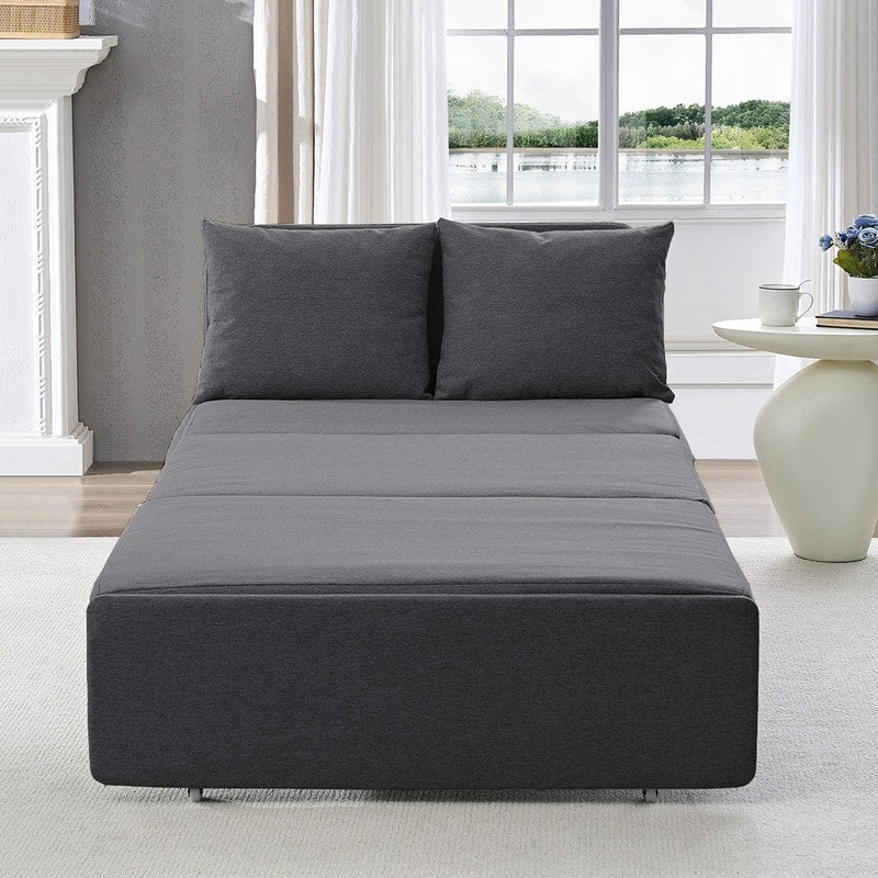 Canapé-lit Mixoy Full/Queen Size, canapé-lit convertible 2 en 1 en lin 1 place/causeuse avec coussins