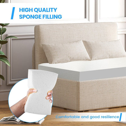 Canapé-lit convertible 2 en 1 Mixoy Linen, canapé-lit gigogne simple/queen avec matelas et coussins