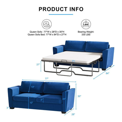 Canapé-lit gigogne moderne Mixoy, canapé-lit causeuse en velours