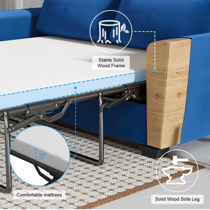 Canapé-lit gigogne moderne Mixoy, canapé-lit causeuse en velours