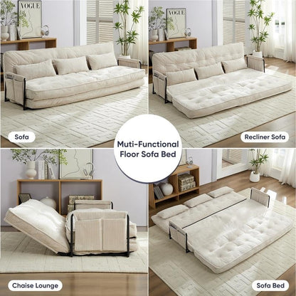 Canapé-lit pliant multifonction Mixoy avec oreillers, dossier réglable sur 6 positions (3+1)